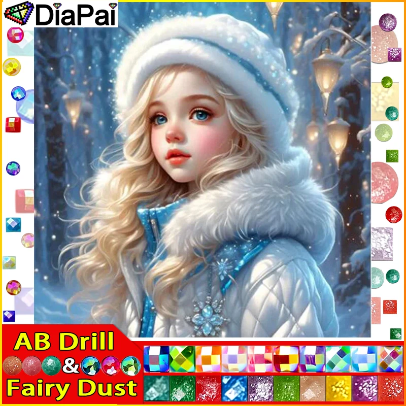 DIAPAI Fairy Dust AB 5D Diamond Painting Full Drill Diamond Embroidery 