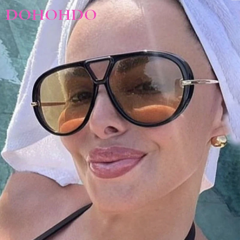 

Vintage Personality Oversized Frame Pilot Sunglasses Women Men Brand Designer Outdoor Sports Driving Shades UV400 Gafas De Sol