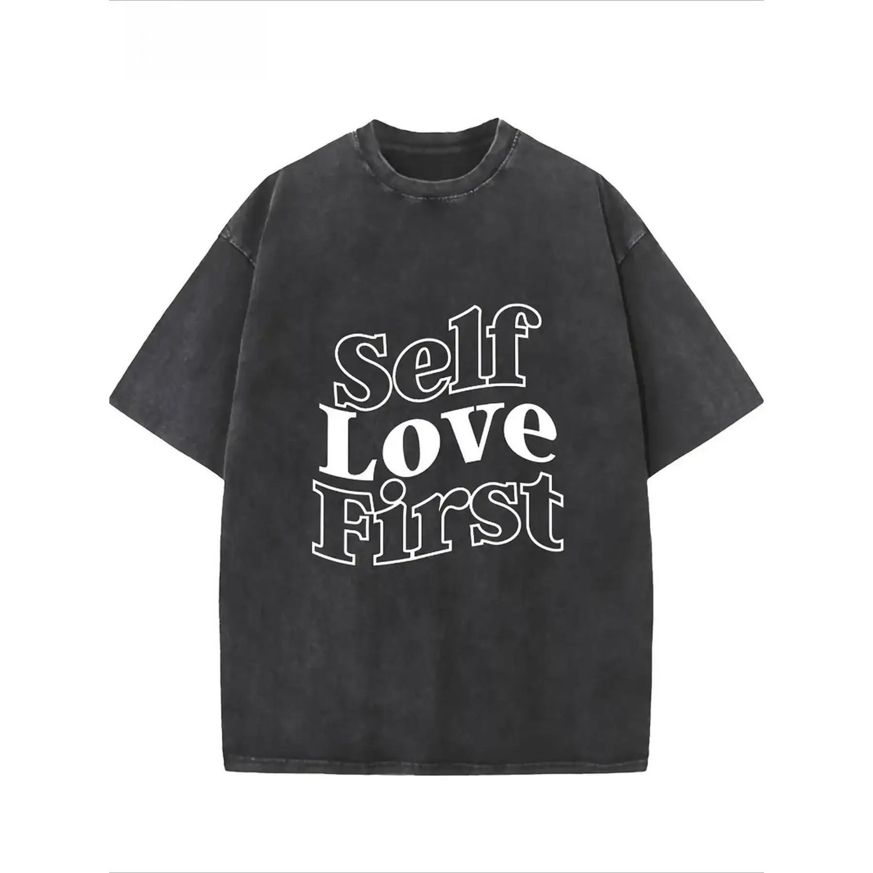 

"Self Love First" T-Shirt Unisex Washed Retro Graphic Tee Motivational Positive Vibes Mental Health Cotton Top Gift