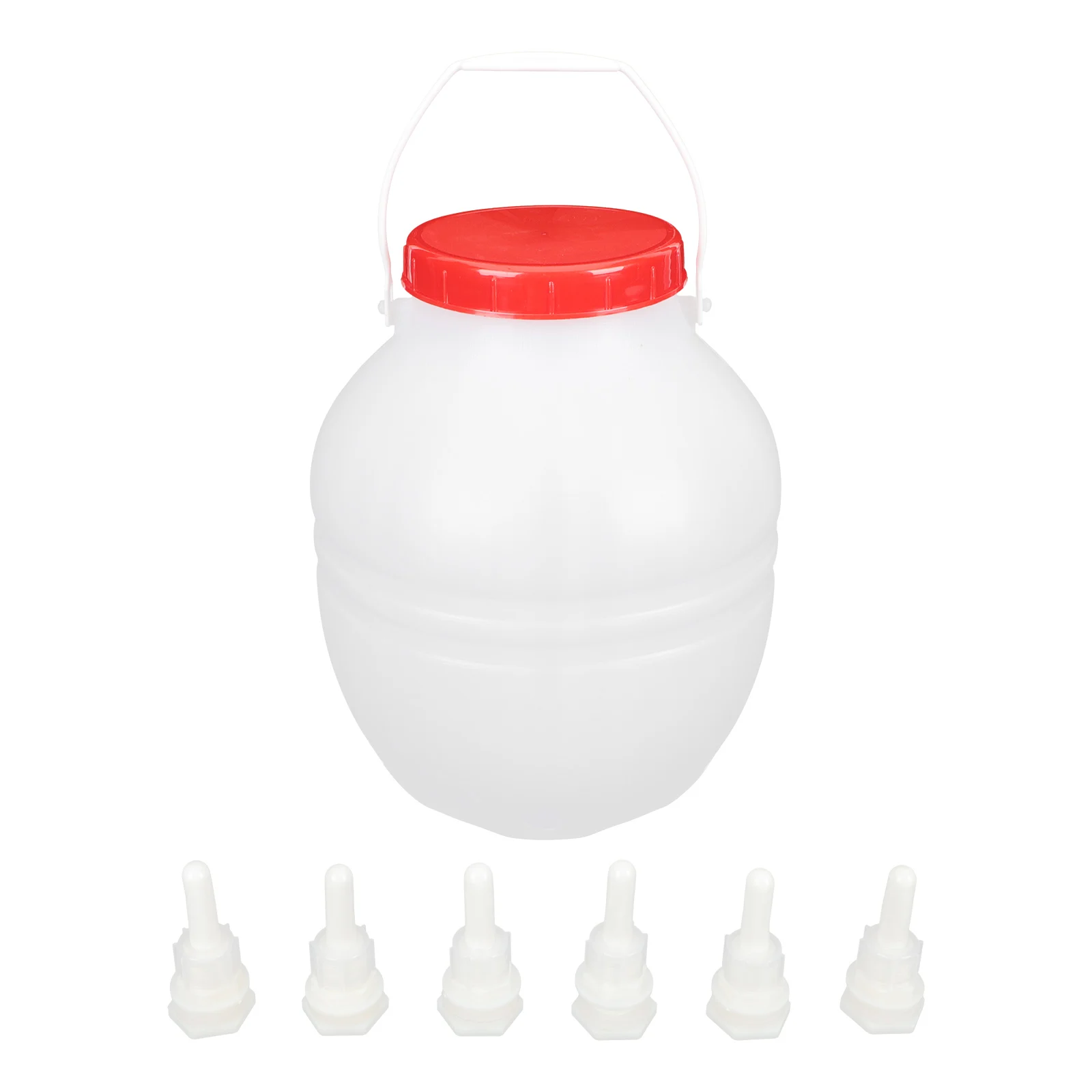 

1 set Lamb Milk Bucket 8L Durable Silicone Nipples Soft Feeding Bottle Practical Farm Pet Supplies Stock Feeder Calf Lamb Goat