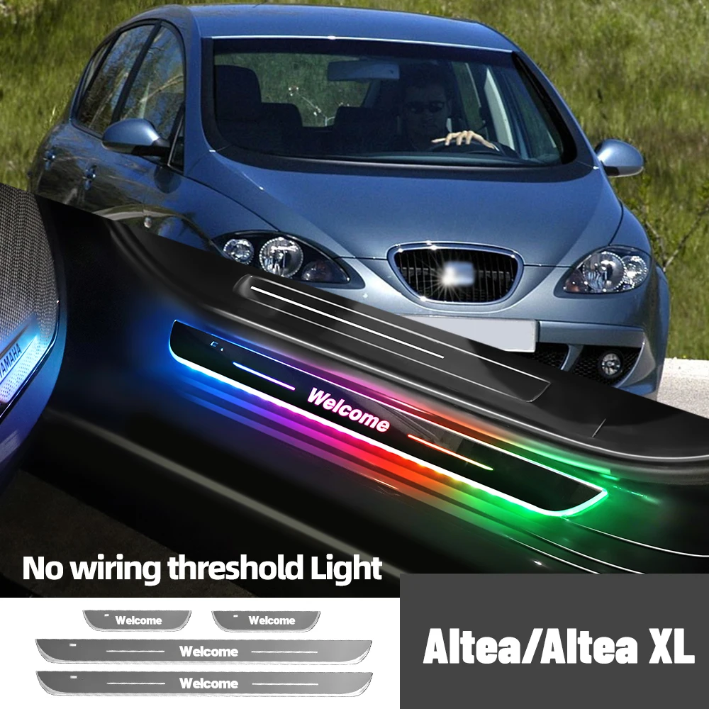 

For Seat Altea XL 2004-2023 2009 2015 2016 Car Door Sill Light Customized Logo LED Welcome Threshold Pedal Lamp Accessories