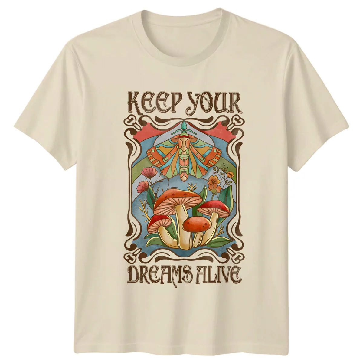 T-shirt Keep Your Dreams Alive, Moth Mushroom Celestial Magic