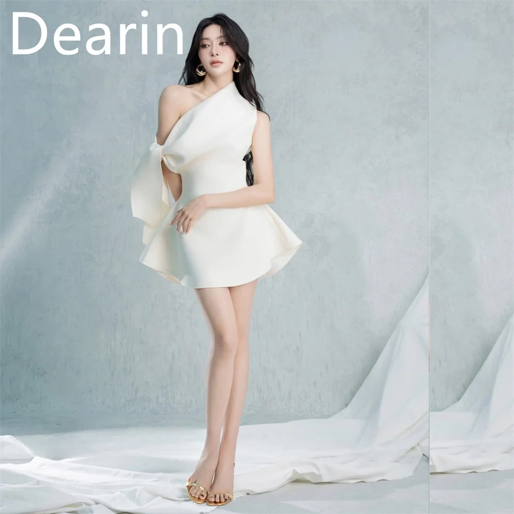 

Customized Formal Dress Prom Evening Gown Dearin One Shoulder A-line Mini Length Skirts Bespoke Occasion Dresses Women