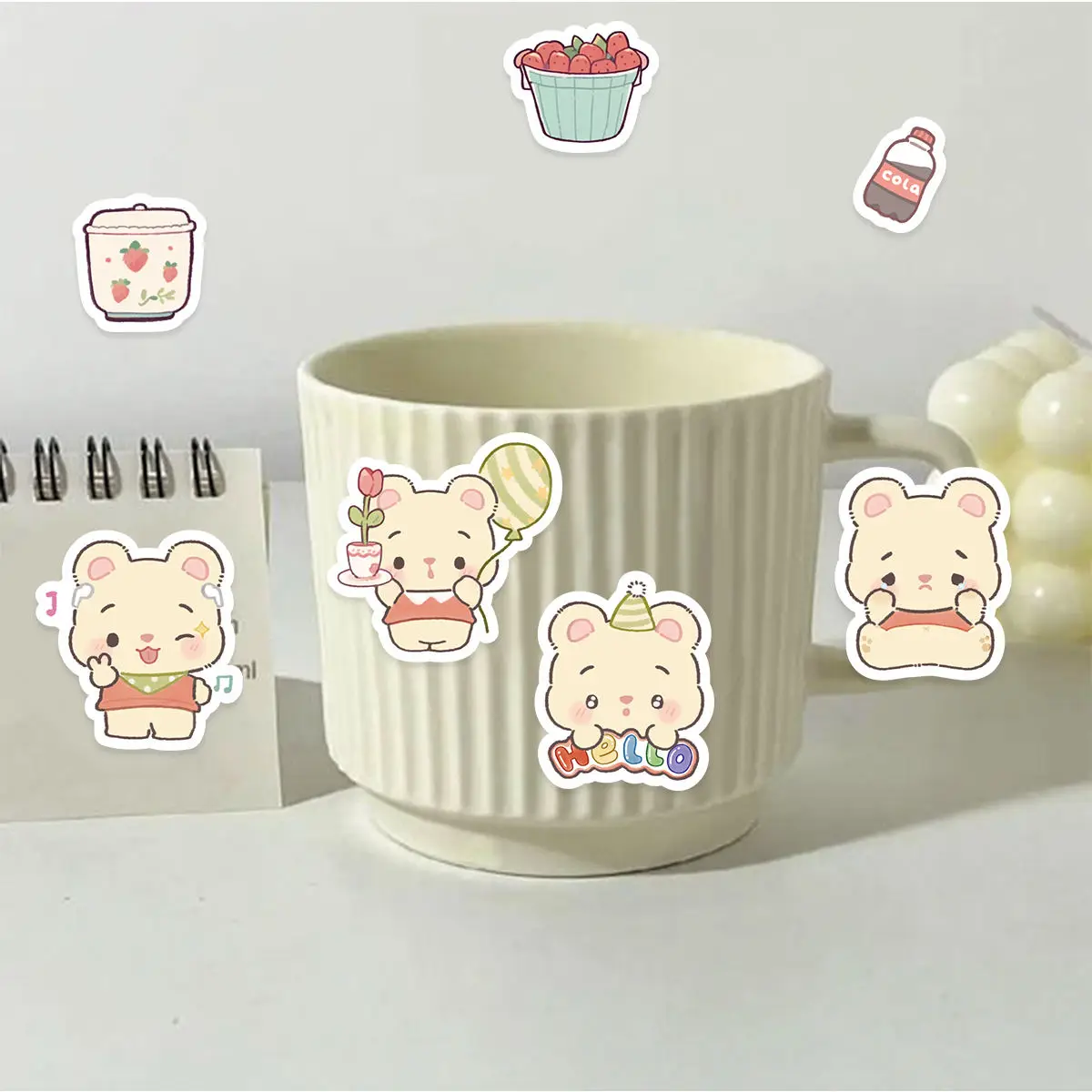 45 PCS Sweet Little Bear Student DIY Stationery,Diaries,Cups,Mobile Phones, Laptops,Scrapbooks,Decoration Stickers