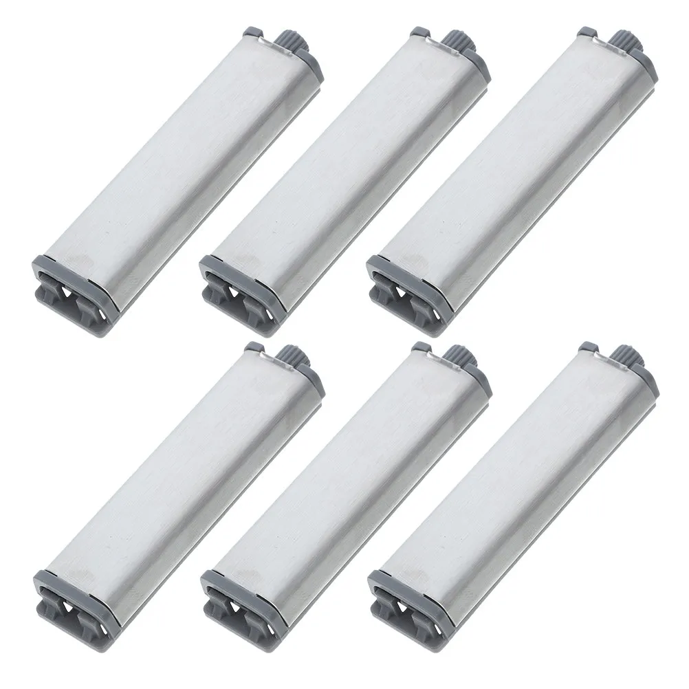 6Pcs Push Button Cabinet Hinges Push to Open Self Closing Hidden Soft Close Steel Shell ABS Stainless for Kitchen Bathroom
