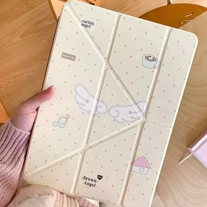 Angel Wings Polka Dots Horse Tablet Case For iPad Pro 11 13 M2 M4 M3 10.2 5/6th 7/8/9/10/11th Mini 6 7 Air 3 4 5 6 Stand Cover