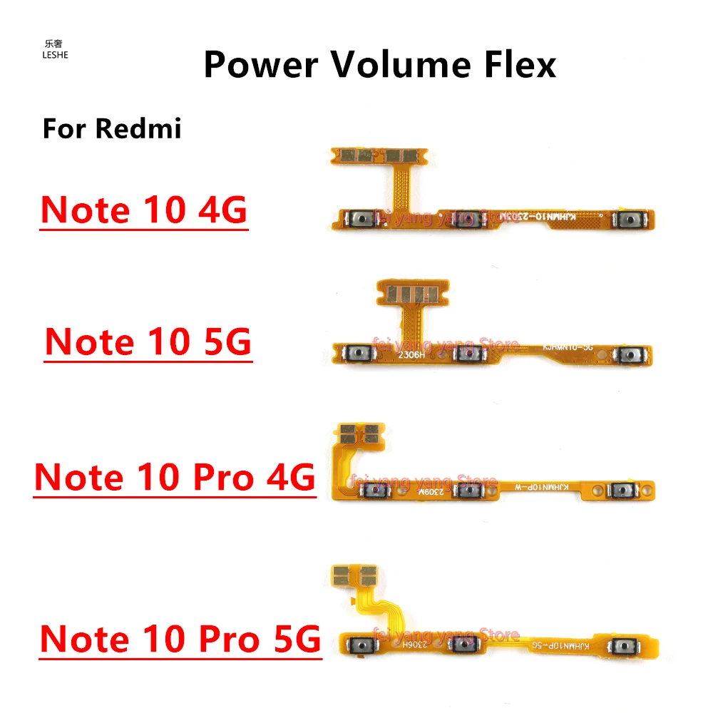 

Для Xiaomi Redmi Note 10 Pro 4G 5G кнопка питания переключатель громкости кнопка отключения звука вкл/выкл гибкий кабель