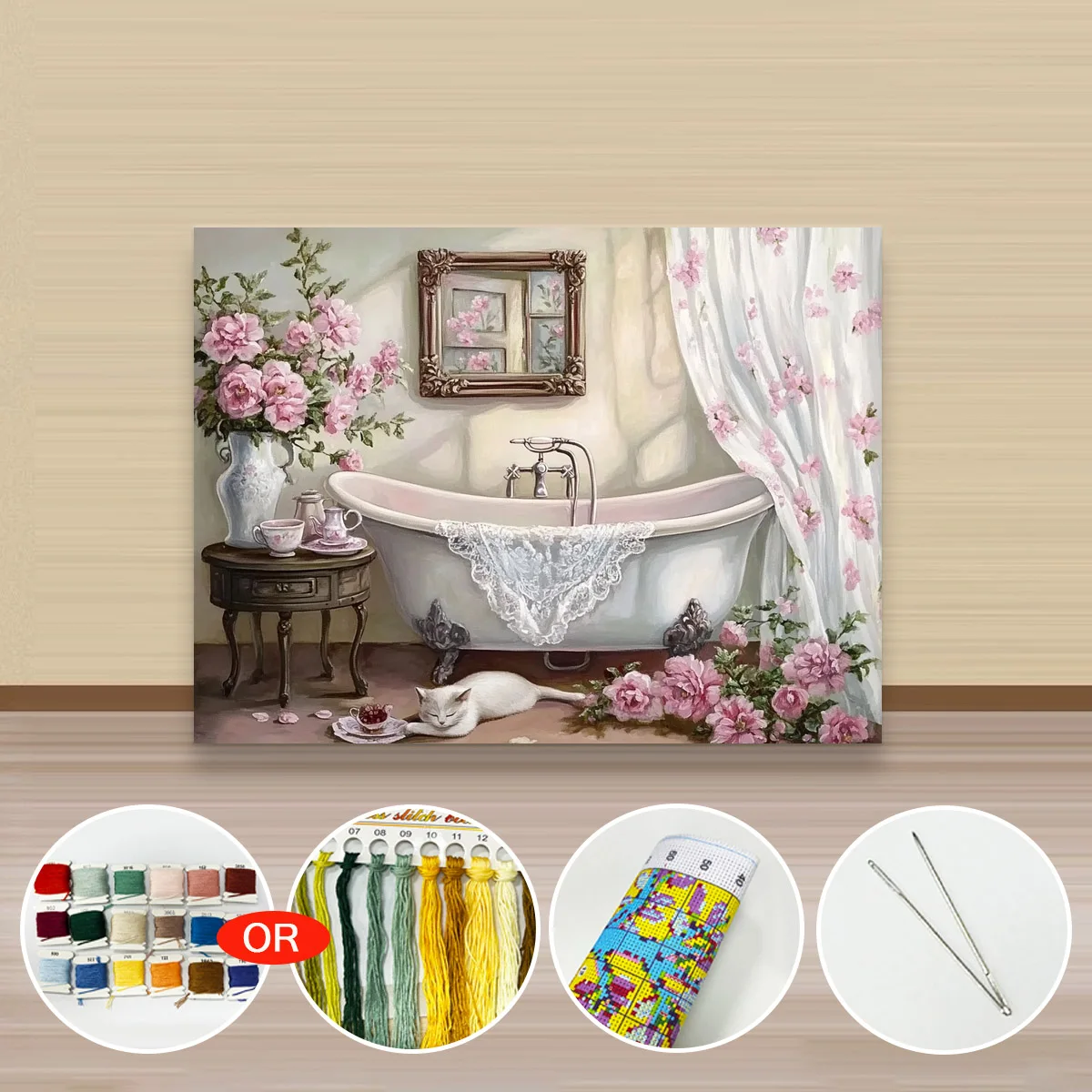 1 Stück 30x40cm/11,8x15,7 Zoll, 11Ct/14Ct Kreuzstich-Set, DIY Valentinstagsgeschenk, Stickerei-Set für Festivals, Landschaften – Detail 4