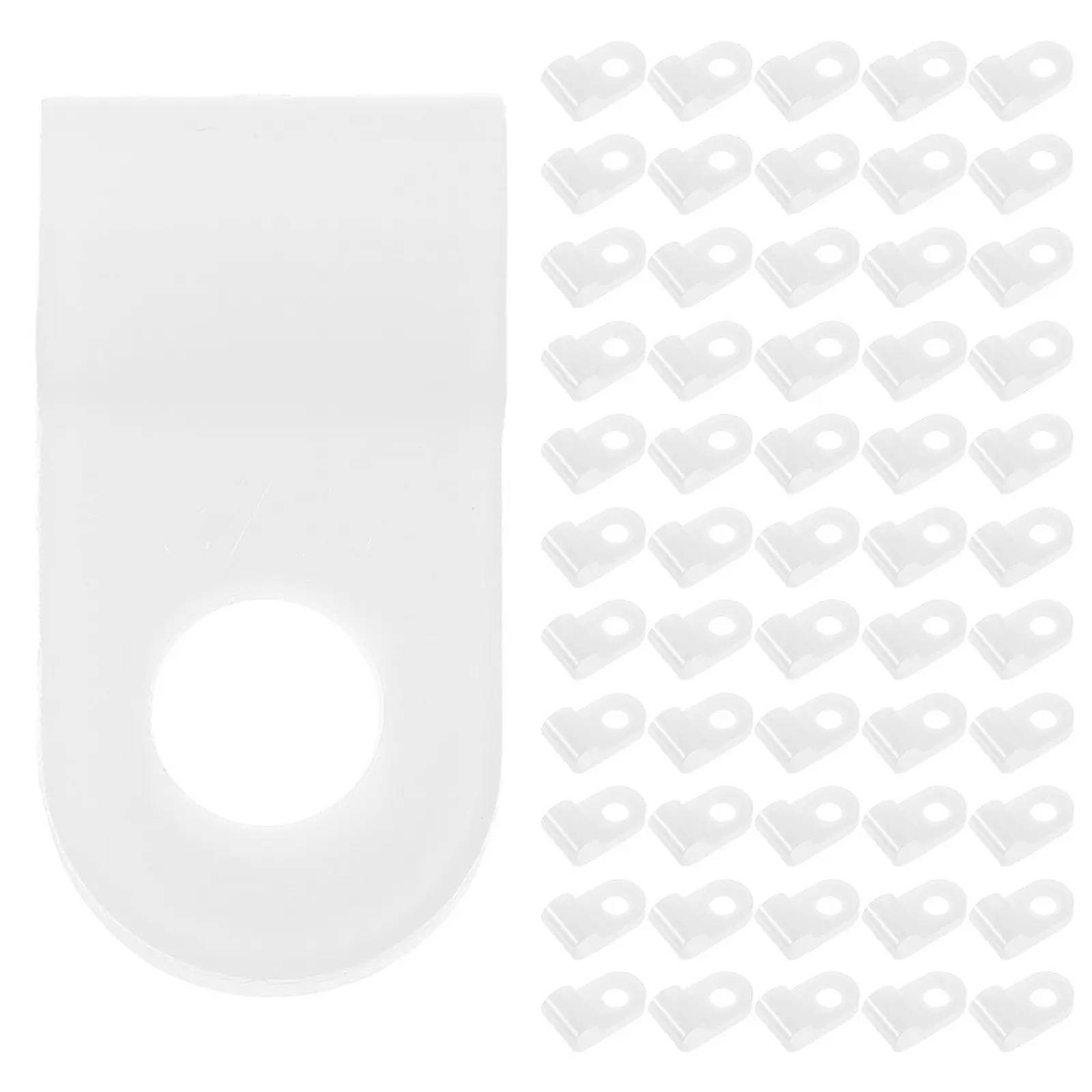 100Pcs Cable Clips Wire Holder for Rope Lights Ethernet Coax TV Telephone Cords Rustproof PVC Clamp for Outdoor Indoor Use