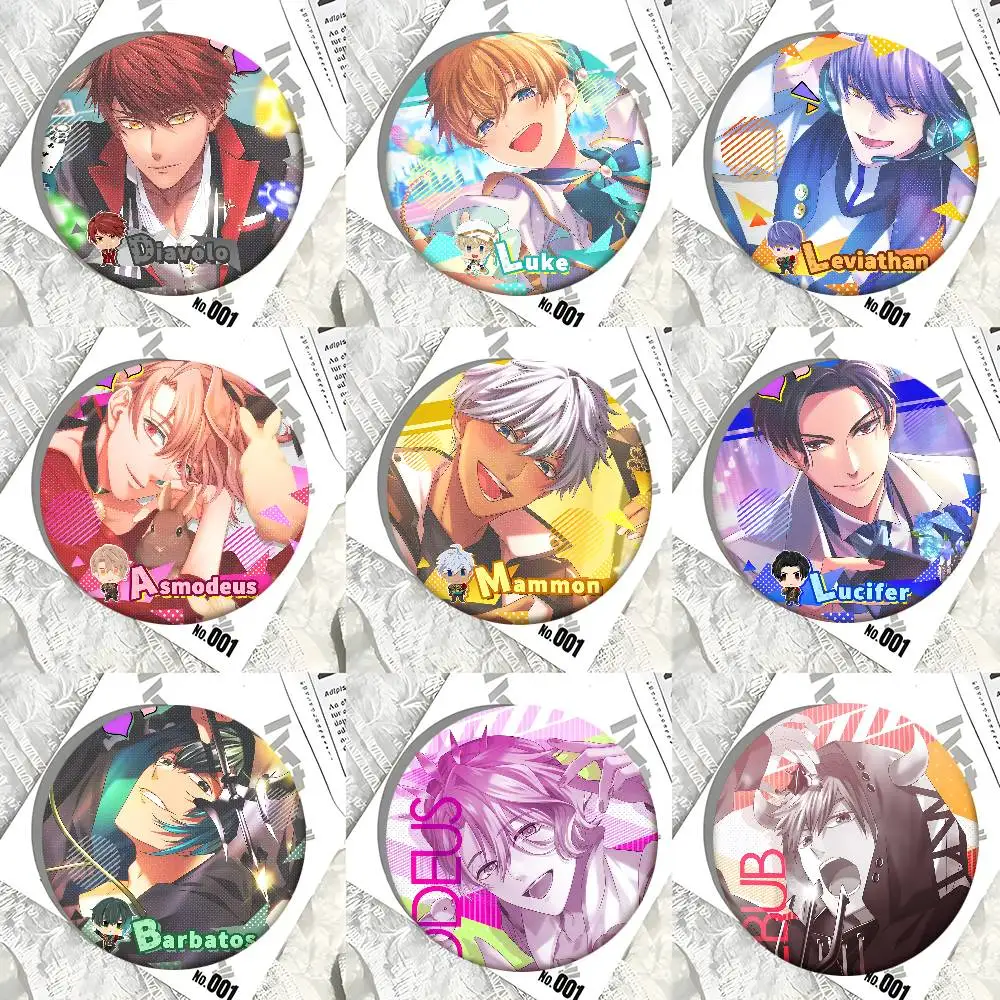 Anime Obey Me Round Badge Creative Brooch Clothing Backpack Accessories Lapel Pin