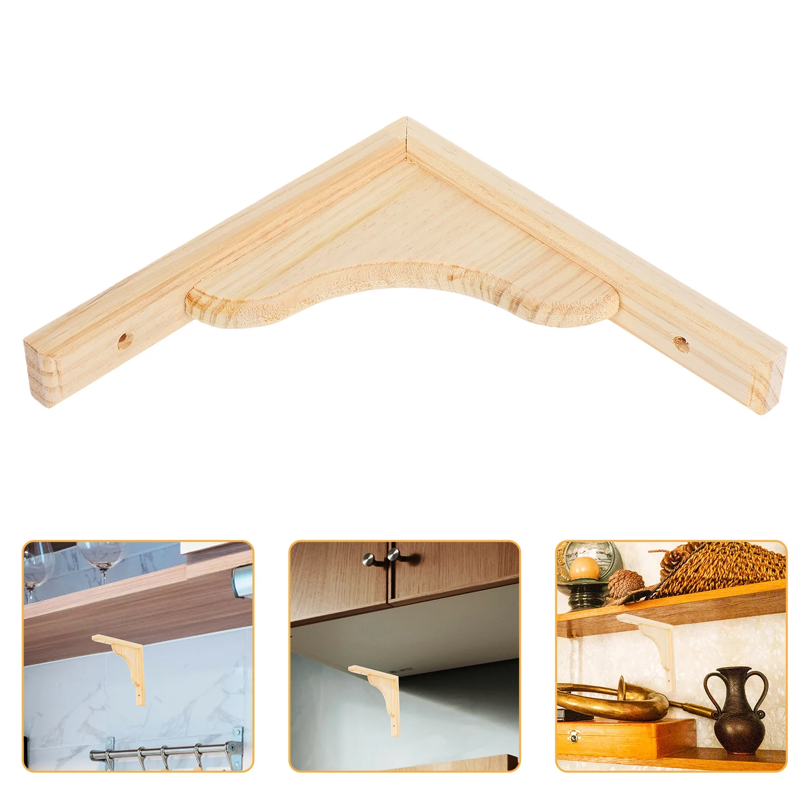 

Durable Wood Triangle Wall Bracket Decorative Shelf Support Easy Installation for Multifunctional Use in Home Office