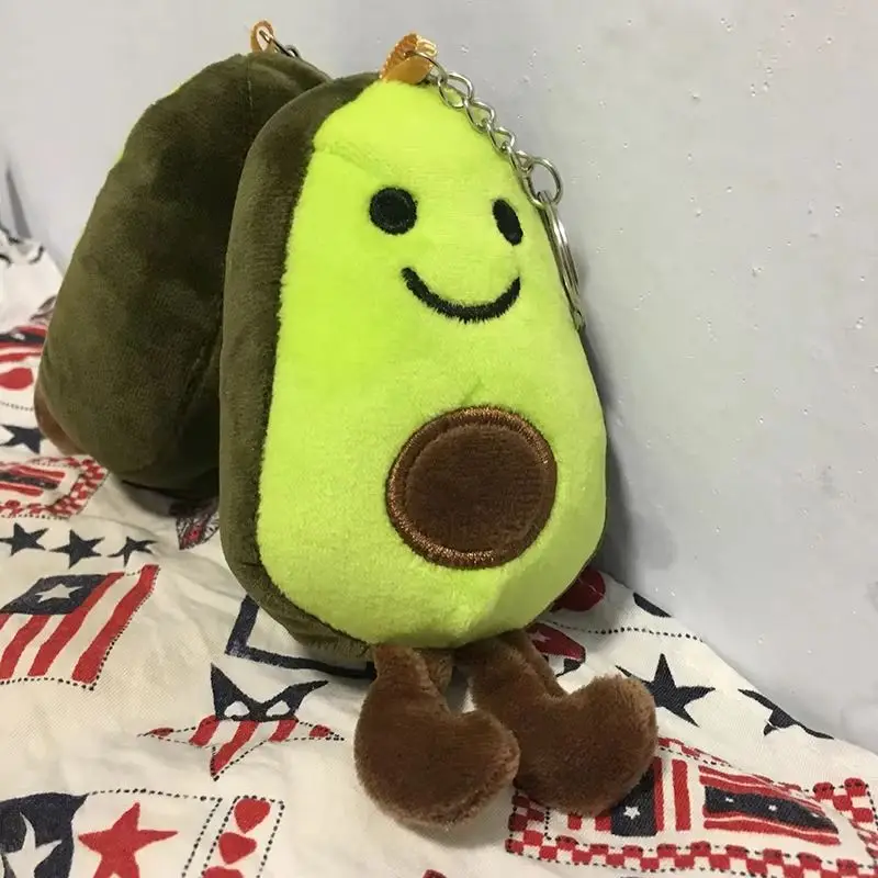 Mini Avocado Doll Pendant Keychain Cartoon Plush Toy Keychain Backpack Ornaments Gift