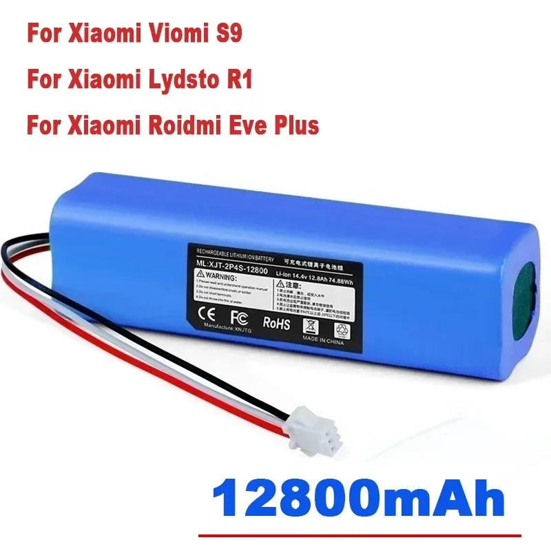 

5200-12800mAh For XiaoMi Lydsto R1 Roidmi Eve Plus Viomi S9 Robot Vacuum Cleaner Battery Pack Capacity Accessories Part