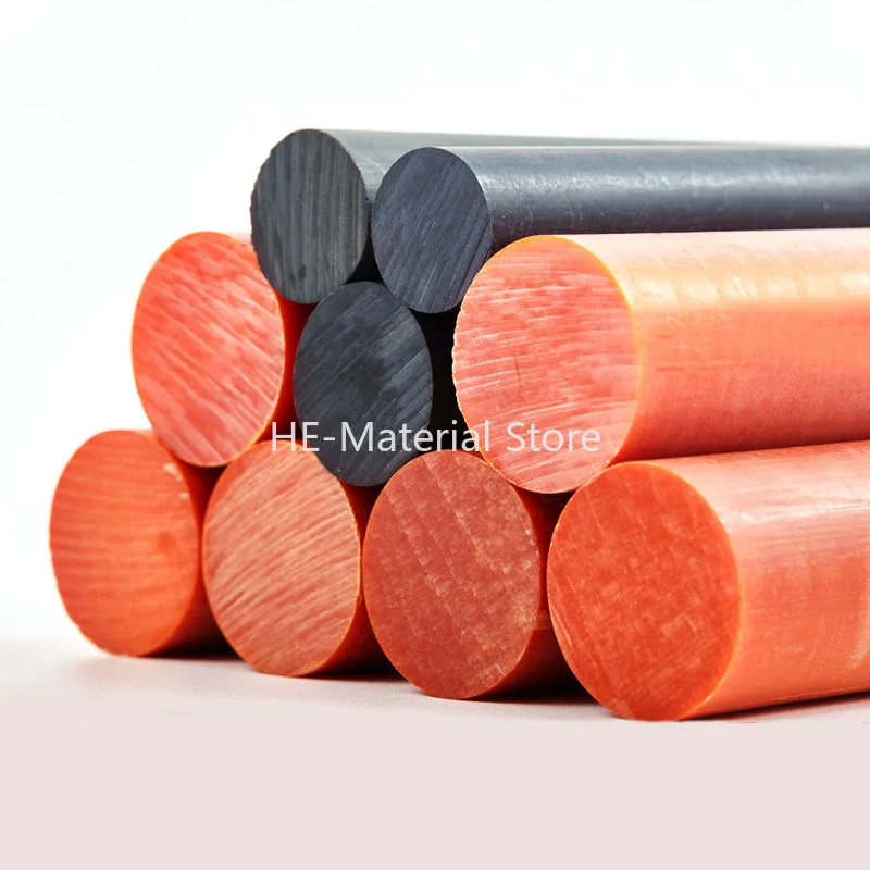 2Pcs Length 495mm Orange-red/Black Bakelite Rod Dia 6mm 8mm 10mm~40mm Phenolic Resin Round Bar