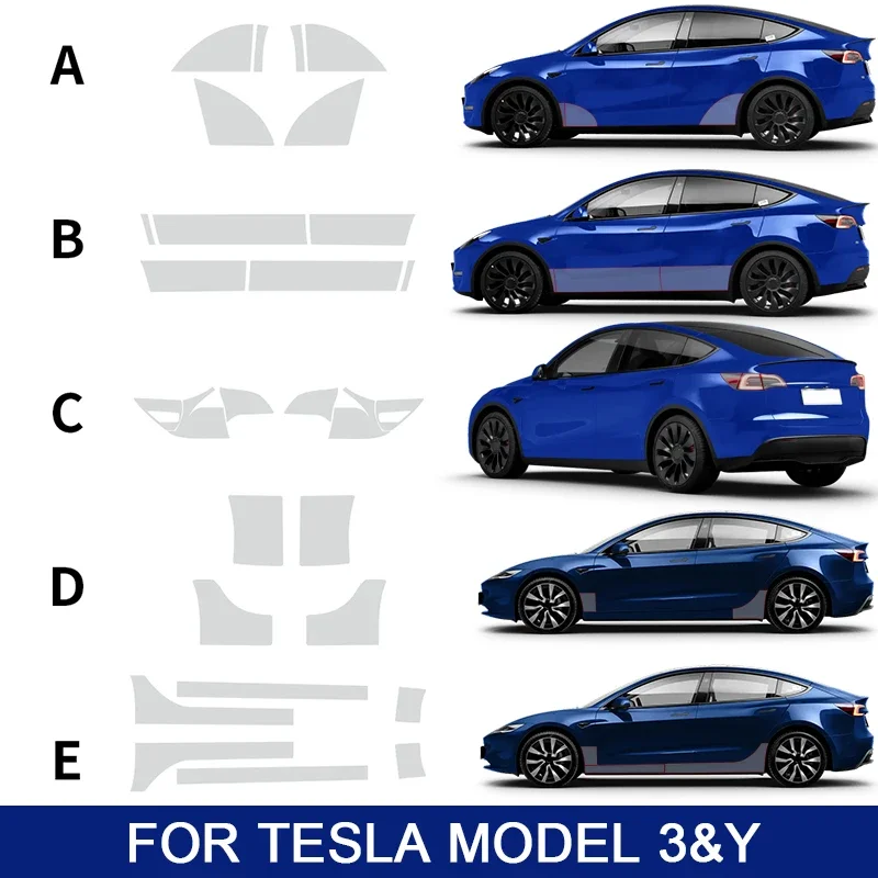 

Для Tesla Model 3 Model Y 2017-2026 Защитная пленка для краски из ТПУ, защитная пленка для боковой двери автомобиля, предварительно вырезанный PPF, прозрачный бюстгальтер, защита от царапин
