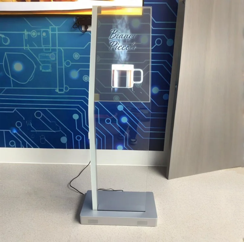 30 Inch Highly Transparent Oled Display Minimalist Structure Glass Body Touch Screen Transparent Oled Visitor Machine