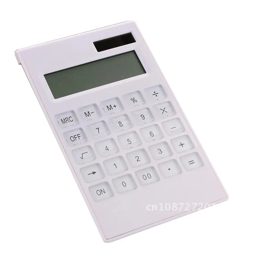 

12 Solar Battery Dual Power Digital Calculator Crystal Buttons Office Supplies