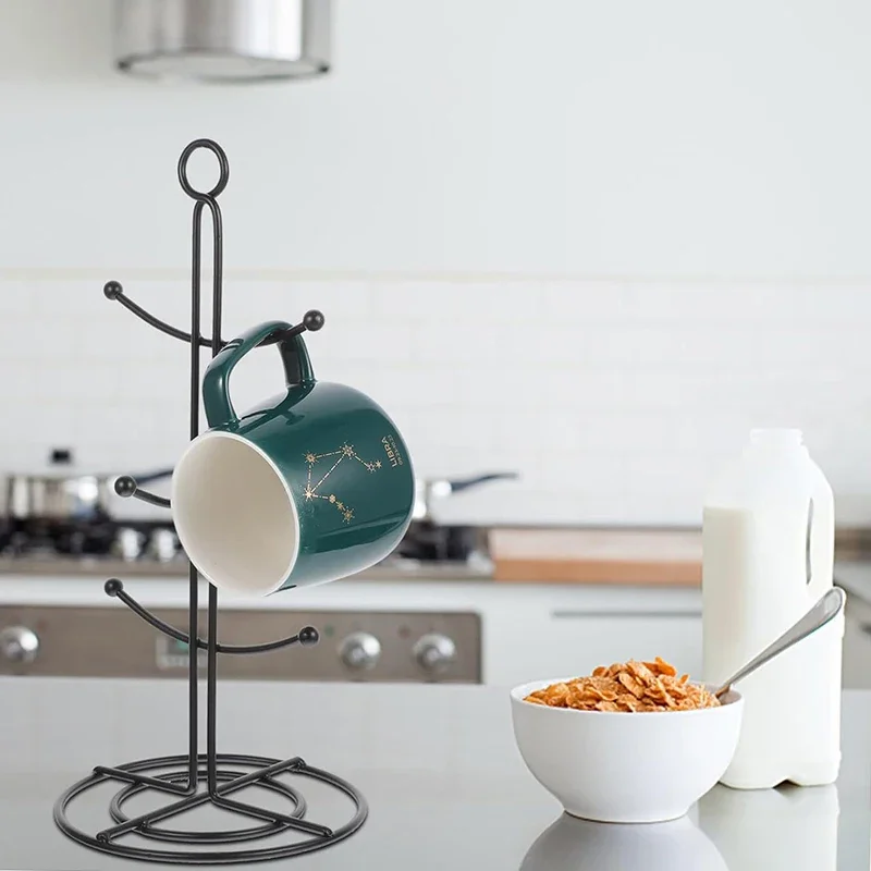 

A5.14 Mug Tree Stand Hanger Coffee Mug Holder Accessories Coffee Cup Stand Mug Rack For Kitchen Bar Accessory Shelf Cafe Decor