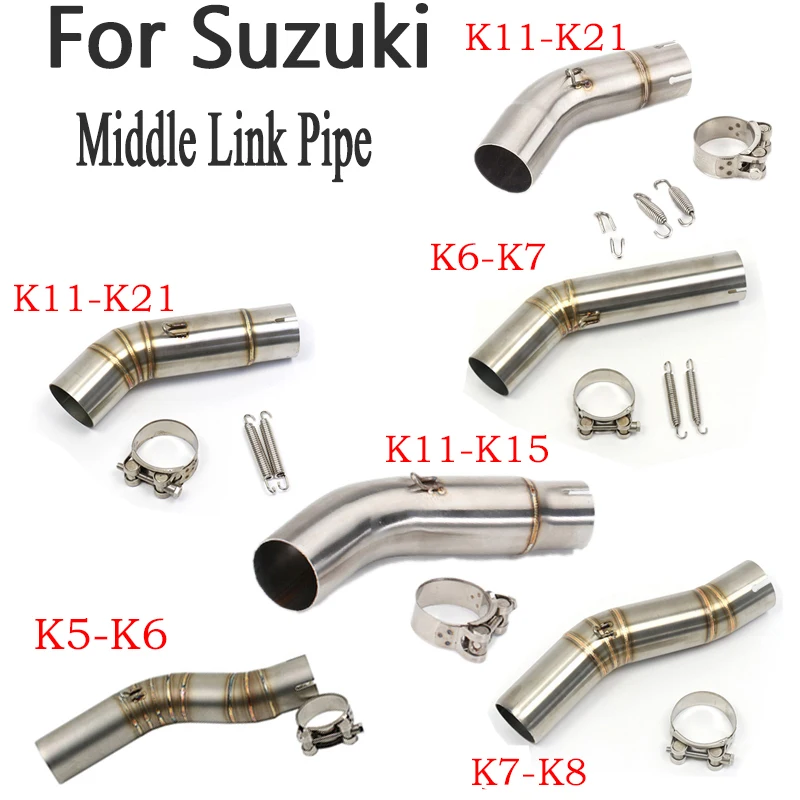 Motorcycle Exhaust Adapter Middle Link Pipe Connect Muffler Slip-on  For k5 K6 K7 K8 k11 GSXR 600 750  GSX-R750 GSXR600 GSXR750