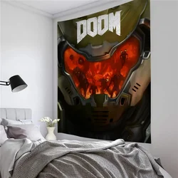 Game D-DOOMES Eternal Anime Tapestry Hanging Tarot Hippie Wall Rugs Dorm Wall Hanging Sheets