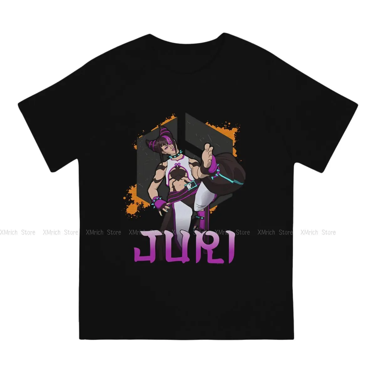 Awesome Juri  S-Street Fighter 6 Sticker T-Shirt Men Crew Neck Cotton T Shirt S-Street Fighter 6 Short Sleeve Tees Graphic