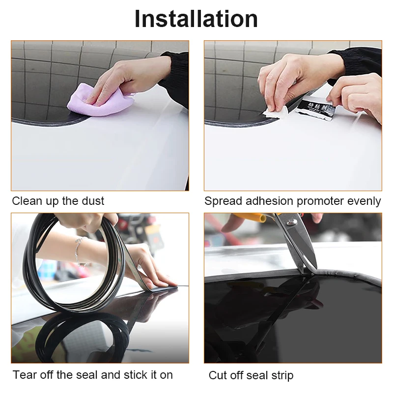 5m Car Roof Rubber Sealing Strip Car Window Rubber Protector Weatherstrip Seal Noise Insulation Auto Accessories Sealants