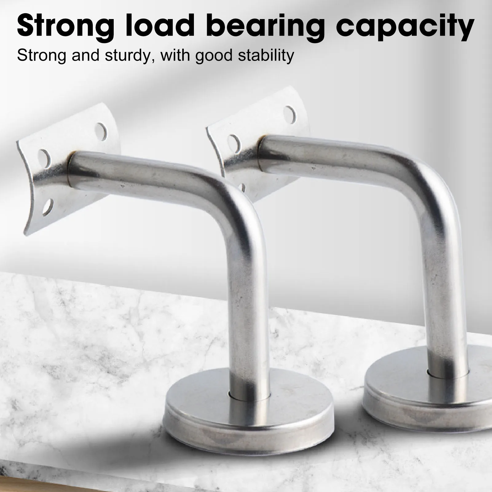 Image 6: 6 supports de main courante murale 60*60mm en acier inoxydable 304, robustes, pour escalier