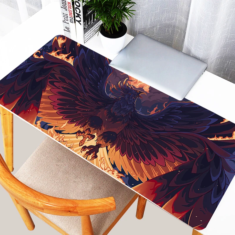 Mouse Pad Anime Chinese Phoenix Bird Extended Desktop Mouse Mat 900x400 Mousepad Laptop HD Print Table Mat Kawaii Keyboard Pad