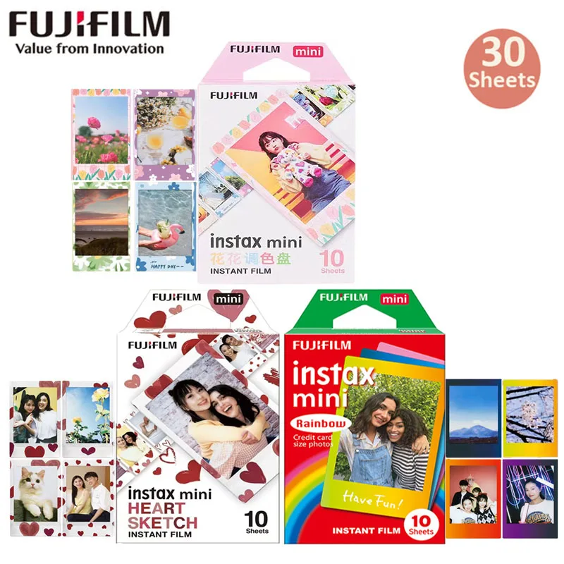 Fujifilm Instax Mini Film Paper Mini 12 9 8 3 Inch White Edge Film For Instant Camera Mini 11 7s 25 50s 90 Link2/1 Instax Paper