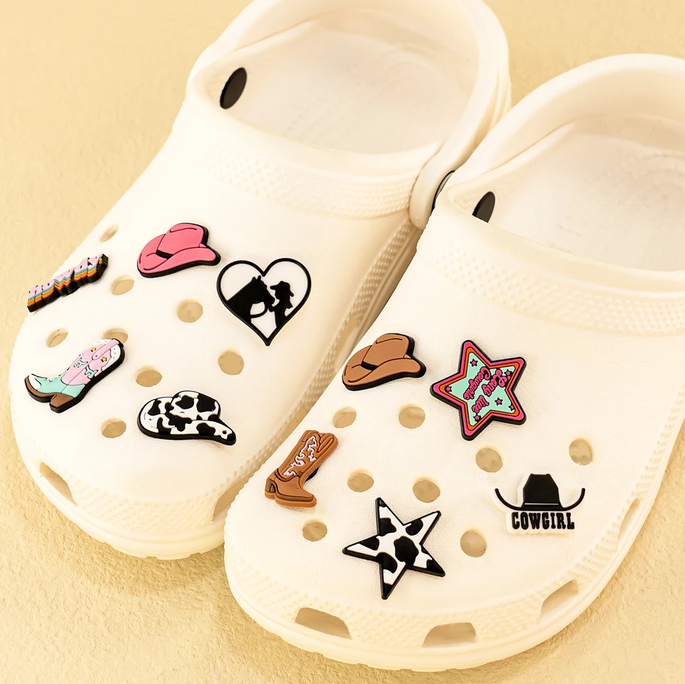 1 stücke PVC Western-Stil Cowboy Cowgirl Stil Schuh Charms für Frauen Männer Schuh zubehör Dekorationen Pins für Clog Schnalle Geschenke – Detail 6