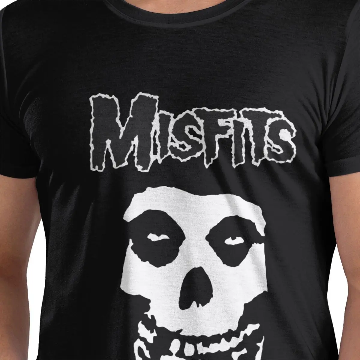 

Футболка из 100% хлопка с черепом летучей мыши Misfits Skull, мужские футболки большого размера, мужские футболки с круглым вырезом и коротким рукавом, S-6XL