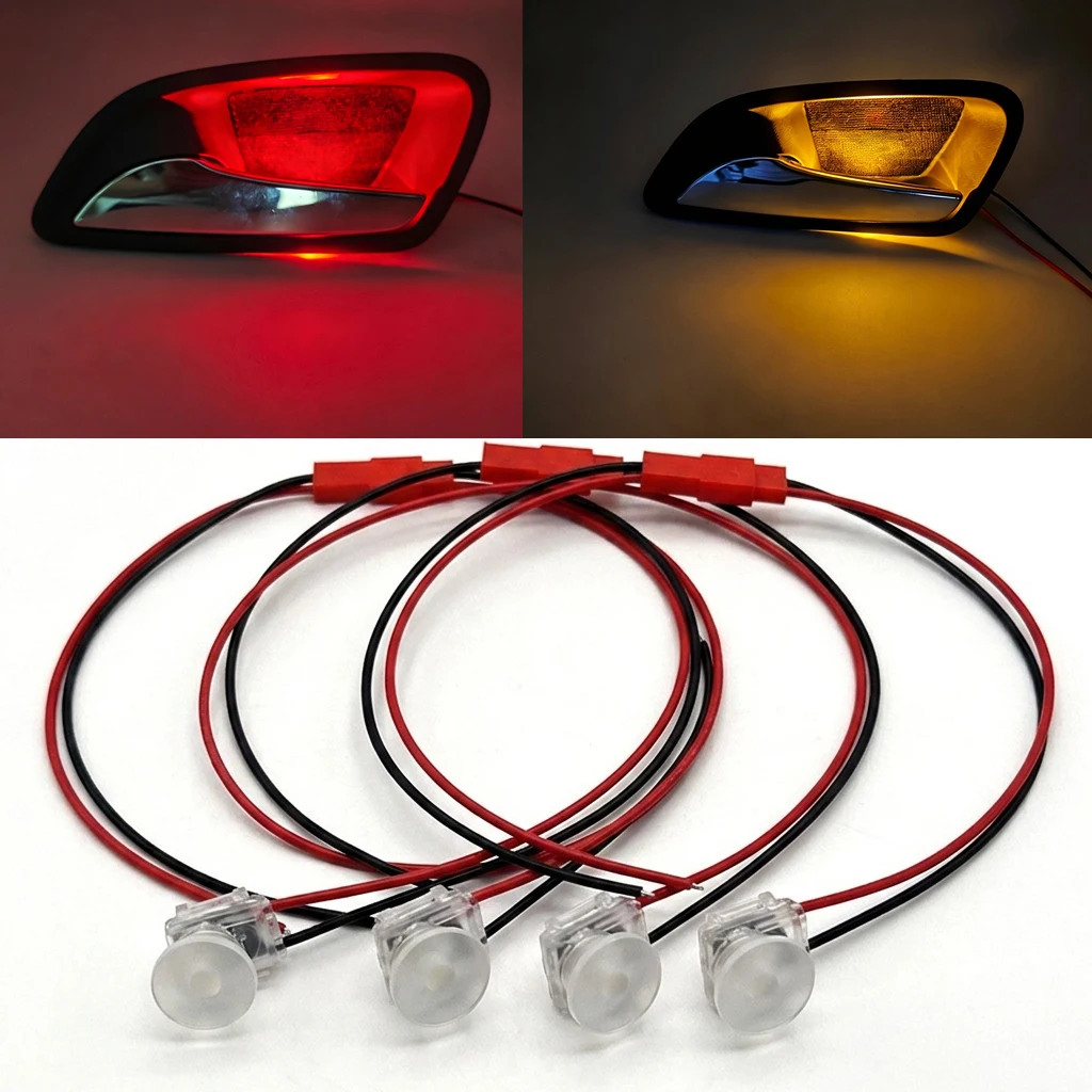 4PCS Car Door Bowl LED Light Red Green Blue White Yellow Ice Blue Pink Concealed Installation Interior Handle Light Accessories