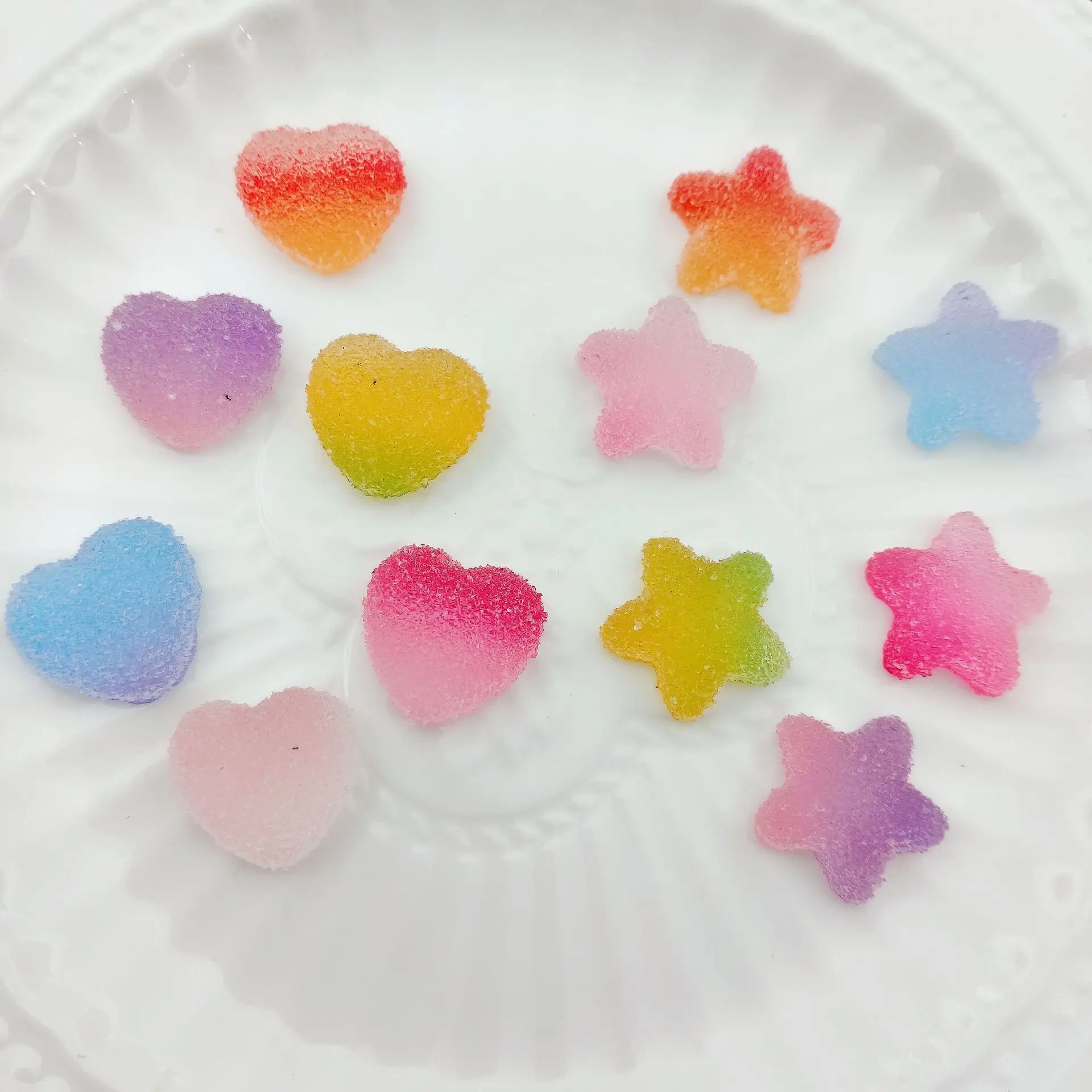 10PCS Multi Shape Kawaii Accessories Nail Art Charms Sweet Candy Gummy Star Resin Nail Art Rhinestones Decoration Supplies Parts