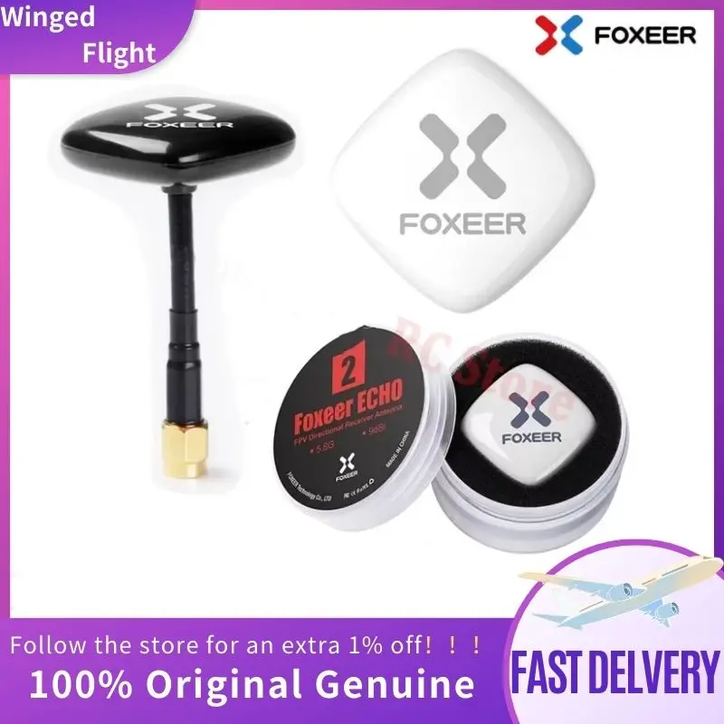 Foxeer Echo V2 2 5.8GHz 9dBi Patch Antenna LHCP RHCP for RC Airplane FPV Racing Freestyle Drones VTX VRX Goggles Monitor