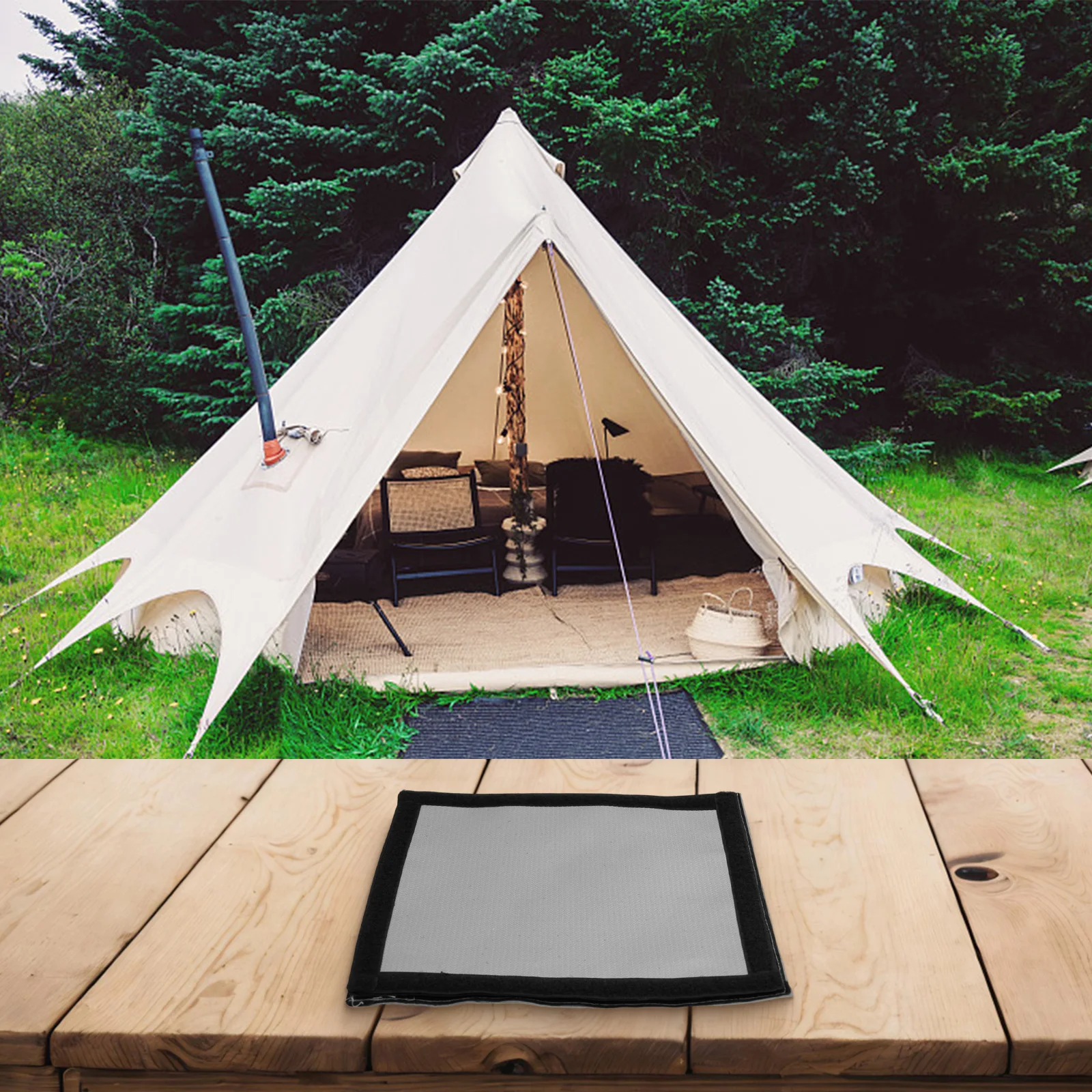 

Chimney Mouth Anti Scald Cover Entertainment Fabric Fireproof Long Lasting Nylon Performance Shelter Versatile