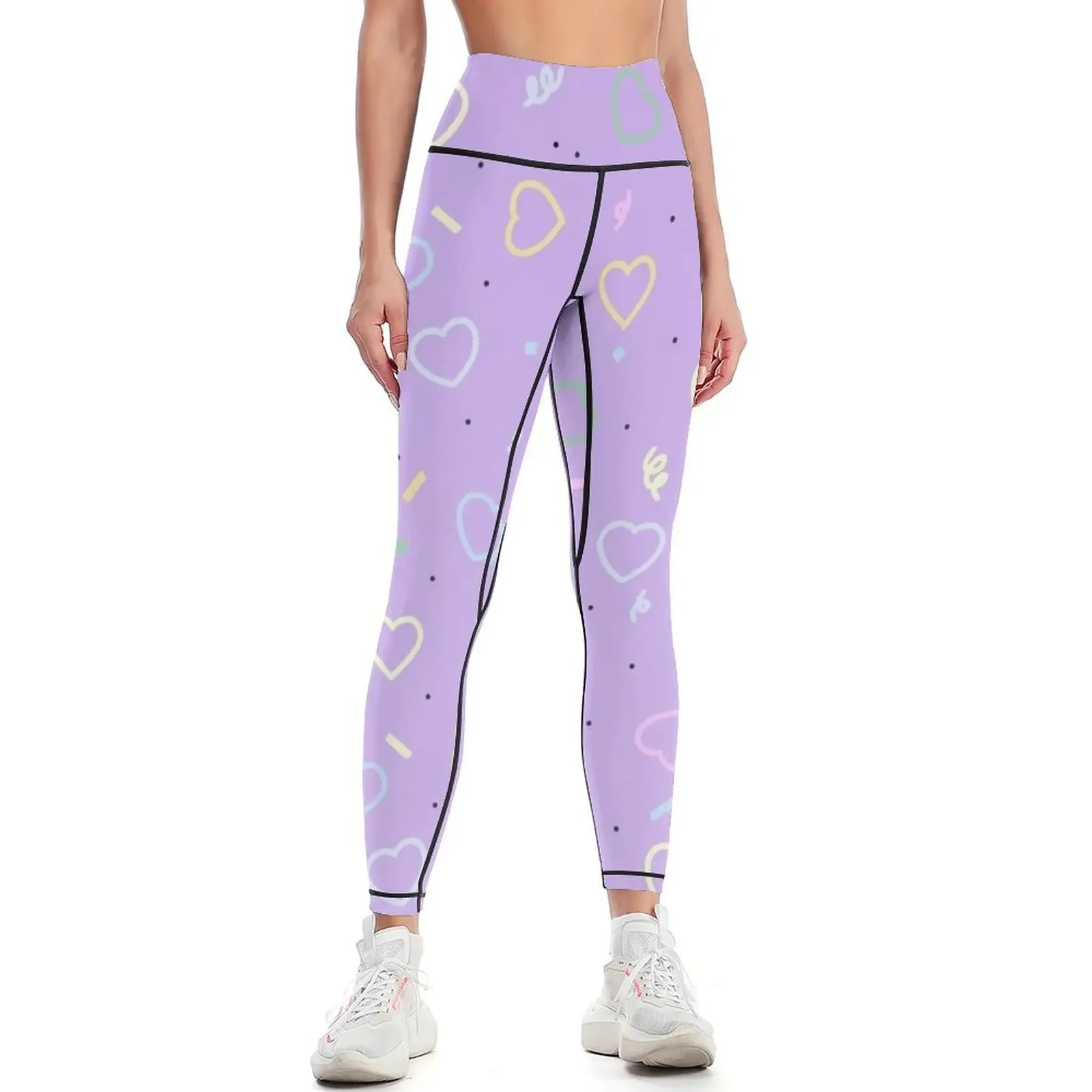 

Confetti Hearts Violet Leggings joggers for legings for fitness Sports female Womens Leggings