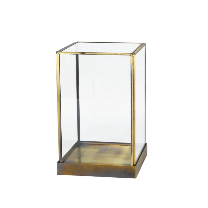 Eternal flower glass cover, square glass box, micro landscape display, dust cover, gift decoration, empty box