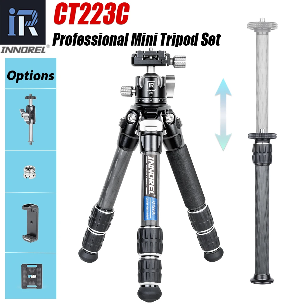 INNORELLoad10kgCT223CMiniTabletopTripod10-LayerCarbonFiberCompactDesktopTripodforDigitalDSLR,DVVideo,CellPhon-AliExpress