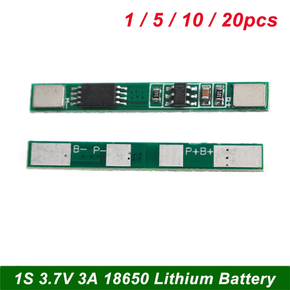 1/5/10/20PCS 1S 3.7V 3A Lithium Li-ion BMS PCM Battery Protection Board Pcm For 18650 Battery Packs