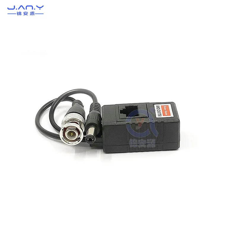 Coaxial HD Dois em 1 Transmissor de Par Trançado, Monitoramento BNC, Vídeo para RJ45 Network Video Power Supply, 2 em 1