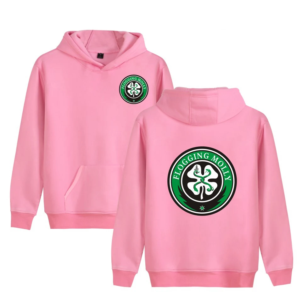 New arrival Flogging Molly Music Hoodies Men Women Sweatshirt Punk Casual Streetwear Hoodies  Keep Warm Pink Novelty Hoodies