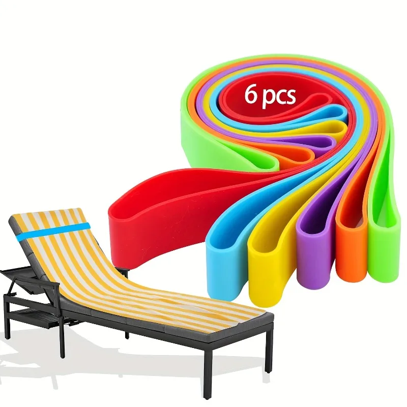6pcs Beach Pool Lounge Chair Towel Fixing Straps, Nylon Multi-Rope Design,Essential for Cruise Travel,Outdoor Travel Supplies