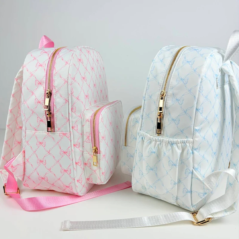 New Bow Print backpack High Quality Waterproof Nylon Women Backpack Travel Storage Backpacks Schoolbag for Girls Bookbag