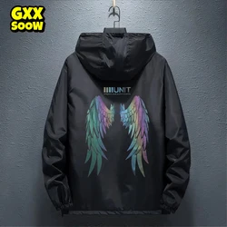 2022 New Spring Men's Casual Jacket Male Reflective Wings Streetwear Hip Hop Hoody Coats Men Women Clothing WP101