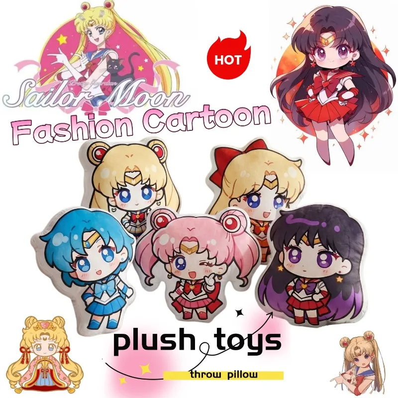 Sailor Moon Plush Toy Pillow Cute Fashion Cartoon Personalized Creative Bedside Sofa Cushion Backrest Birthday Gift for Friends