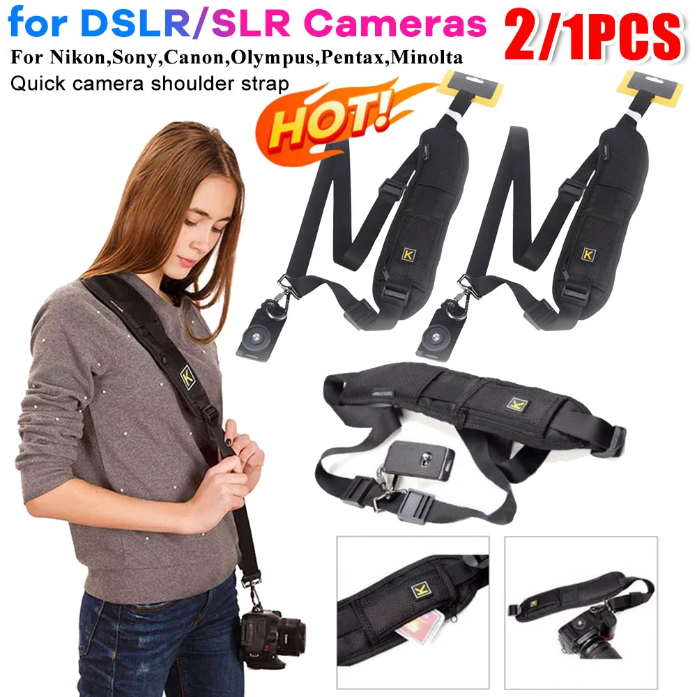 Portable SLR Camera Strap Adjustable Digital Camera Neck Strap Anti-Slip Camera Shoulder Sling Belt for Canon/Nikon/Sony Camera