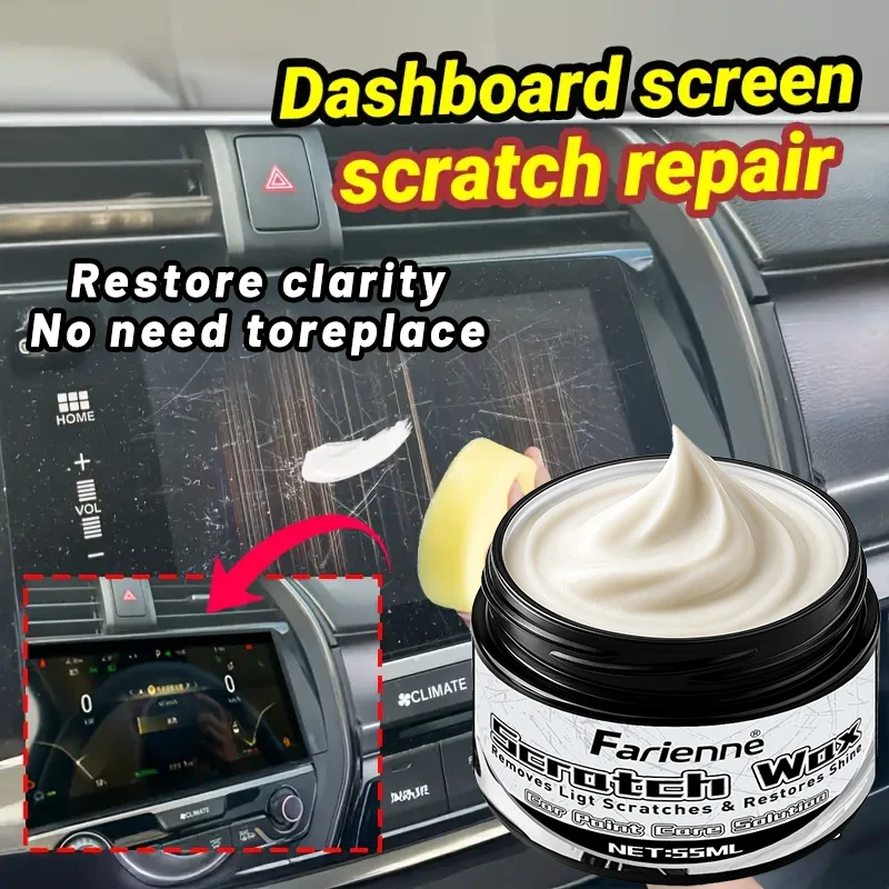 Farienne New Scratch Remover Wax 55ml - Car Paint Restorer, Instant Shine, Stain Resistant Solution, Repair Kit, Polish, Protect