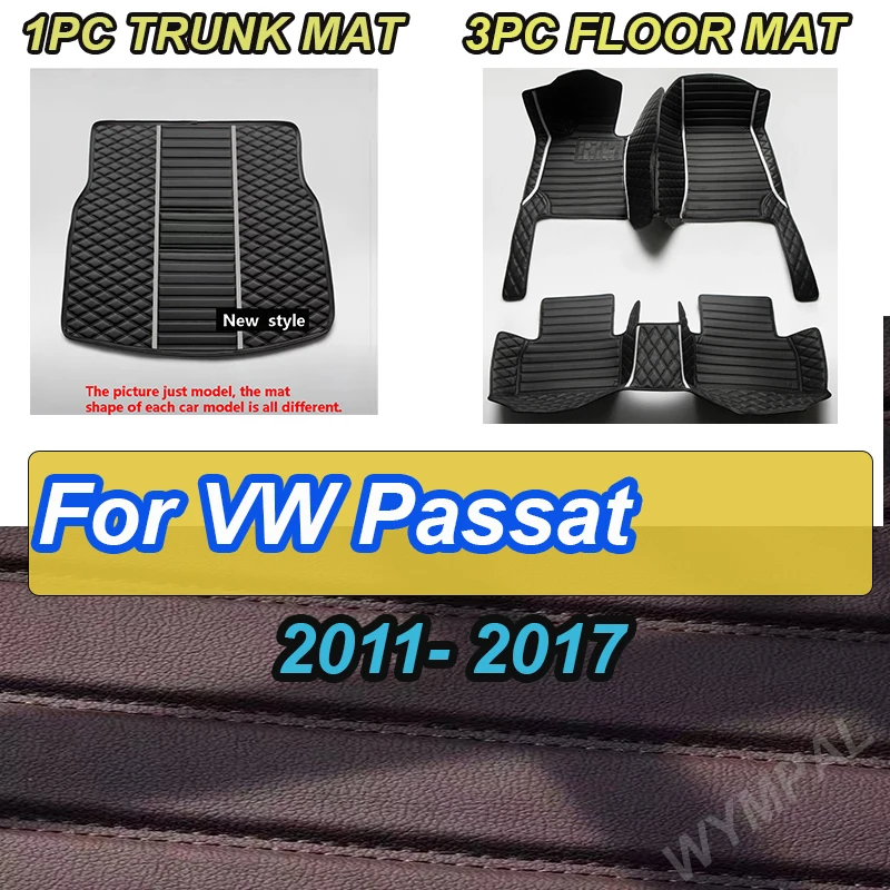 

РОСКОШНЫЕ автомобильные коврики для VW Passat 2011 2012 2013 2014 2015 2016 2017, пользовательские подушечки для ног, ковер, аксессуары для интерьера