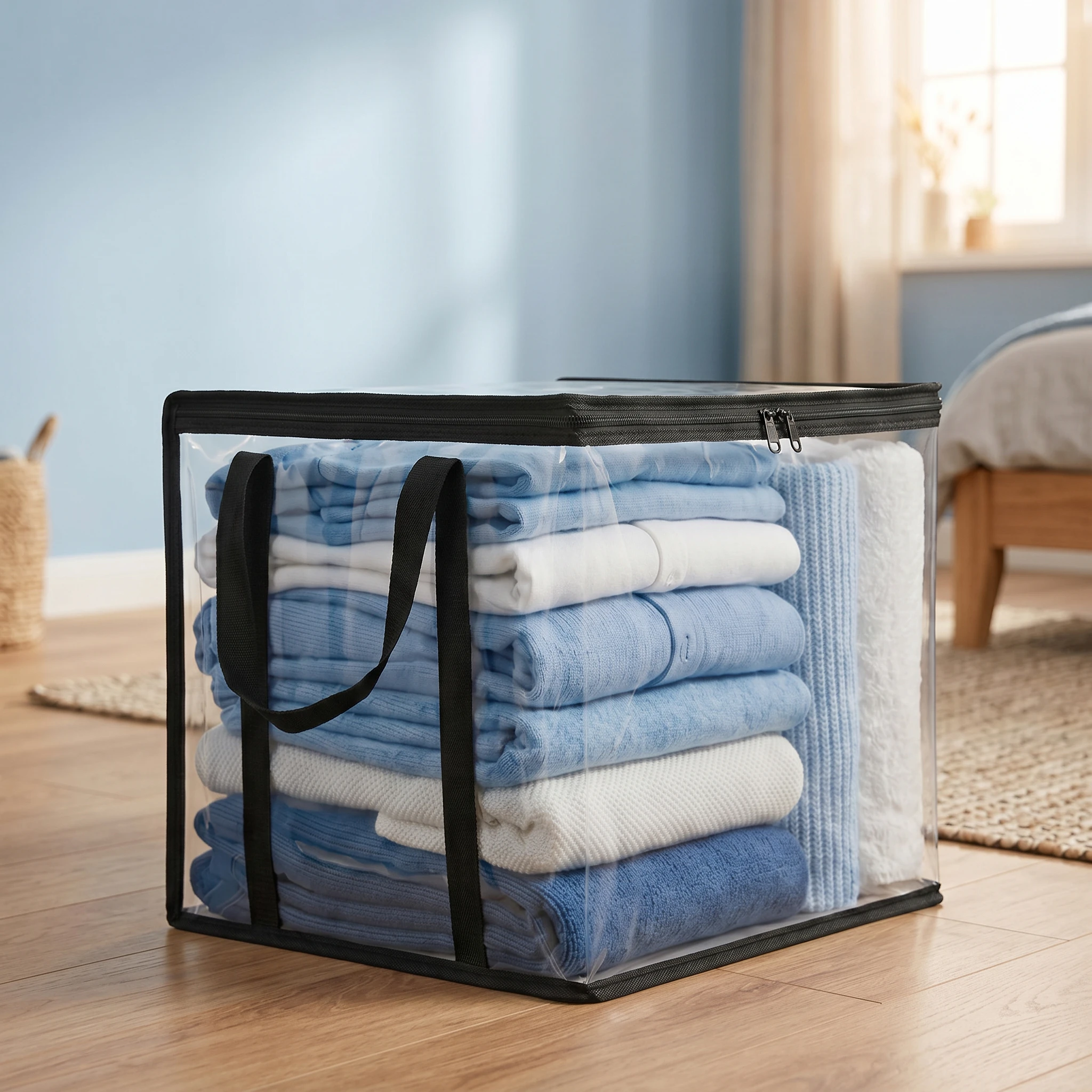 Extra große Aufbewahrungstaschen, robuste Aufbewahrungsboxen für Kleidung, Decken, Spielzeug, Umzug, faltbarer Schrank-Organizer, Aufbewahrungsbehälter