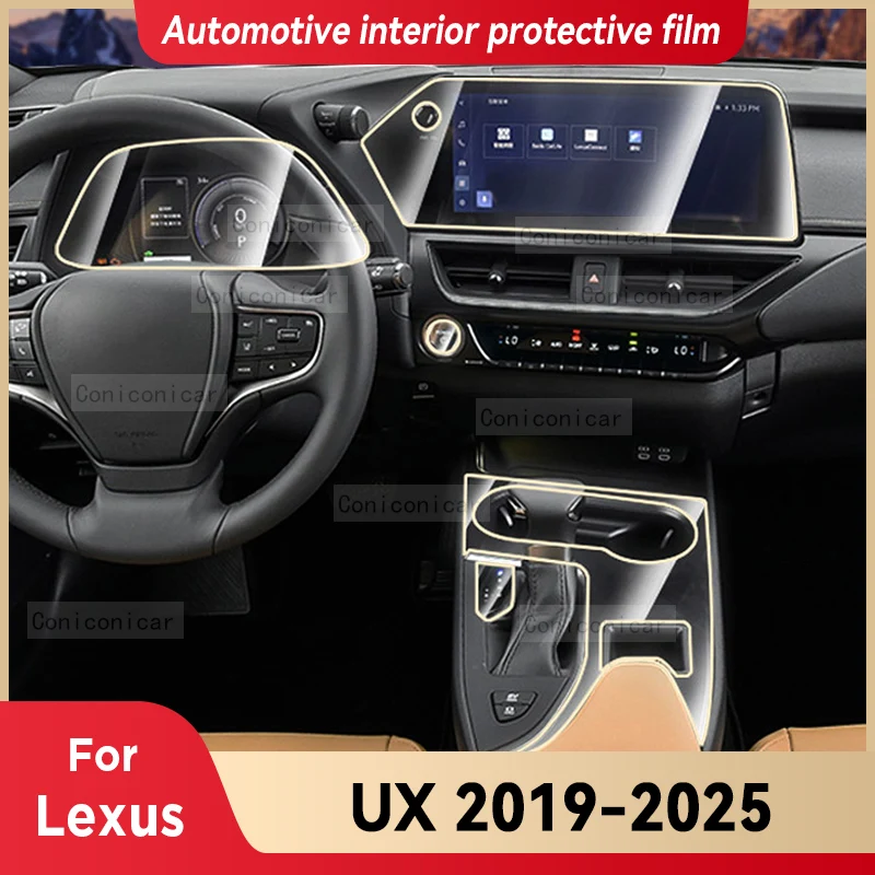 

For LEXUS UX 250h 300e 2019-2025 Gearbox Panel Dashboard Navigation Automotive Interior Protective Film TPU Anti-Scratch